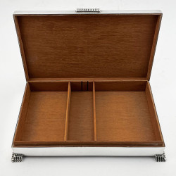 Large Sterling Silver Art Deco Style Cigar or Trinket Box