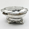 Decorative Edwardian Large Sterling Silver Jewellery or Trinket Box