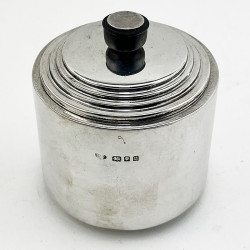 Plain Art Deco Style Sterling Silver Trinket Box or Tea Caddy (1935)