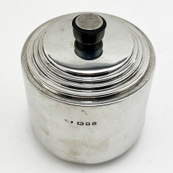 Plain Art Deco Style Sterling Silver Trinket Box or Tea Caddy