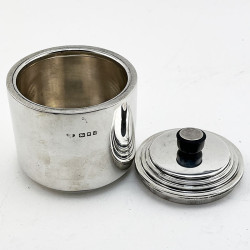 Plain Art Deco Style Sterling Silver Trinket Box or Tea Caddy