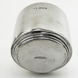 Plain Art Deco Style Sterling Silver Trinket Box or Tea Caddy