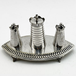 Rare Victorian Silver Plated Castle Style Table Cigar Lighter (1895)