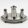 Rare Victorian Silver Plated Castle Style Table Cigar Lighter (1895)