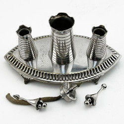 Rare Victorian Silver Plated Castle Style Table Cigar Lighter