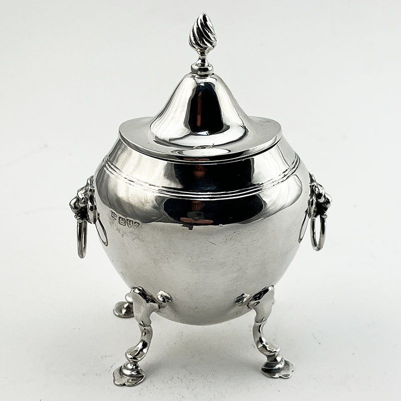 Smart Sterling Silver Oval Tea Caddy (1905)