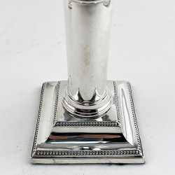 Stylish Pair of Sterling Silver Edwardian Candlesticks