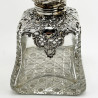 Large Victorian Sterling Silver and Cut Glass Perfume Bottle