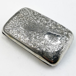 Edwardian Sterling Silver Cigar Case with Rectangular Curved Shaped Body