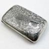 Edwardian Sterling Silver Cigar Case with Rectangular Curved Shaped Body