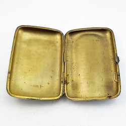 Edwardian Sterling Silver Cigar Case with Rectangular Curved Shaped Body