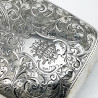 Edwardian Sterling Silver Cigar Case with Rectangular Curved Shaped Body
