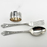Boxed Victorian Sterling Silver Three Piece Christening Set