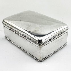 Handsome Plain Sterling Silver Trinket or Cigarette Box