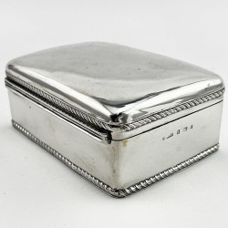 Handsome Plain Sterling Silver Trinket or Cigarette Box