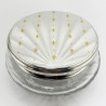 Guilloche Enamel Sterling Silver and Cut Glass Jar