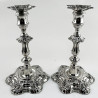 Early Victorian George II Style Sterling Silver Candlesticks (1859)