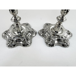 Early Victorian George II Style Sterling Silver Candlesticks