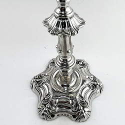 Early Victorian George II Style Sterling Silver Candlesticks