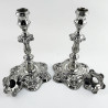 Early Victorian George II Style Sterling Silver Candlesticks