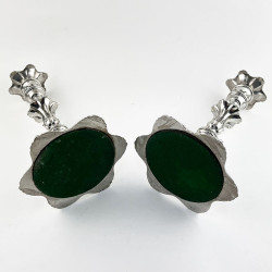 Early Victorian George II Style Sterling Silver Candlesticks