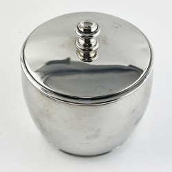 Plain Art Deco Style Sterling Silver Trinket Box or Tea Caddy (1945)
