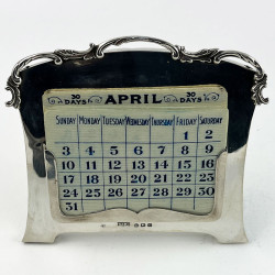 Edwardian Mappin & Webb Sterling Silver Desk Top Calendar (1913)