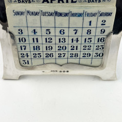 Edwardian Mappin & Webb Sterling Silver Desk Top Calendar