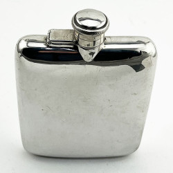 Large Atkin Brothers Sterling Silver Hip Flask (1940)