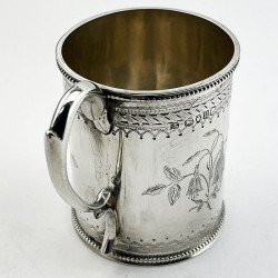 Pretty Victorian Sterling Silver Christening Mug