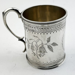 Pretty Victorian Sterling Silver Christening Mug
