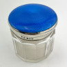 Beautiful Guilloche Enamel Dressing Table Jar (1929)