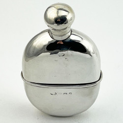 Plain Edwardian Oval Sterling Silver Hip Flask (1907)