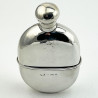Plain Edwardian Oval Sterling Silver Hip Flask (1907)