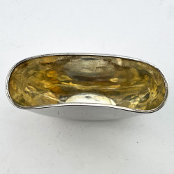 Plain Edwardian Oval Sterling Silver Hip Flask