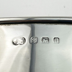 Plain Edwardian Oval Sterling Silver Hip Flask