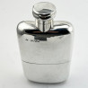 Unusual Victorian Sterling Silver Hip Flask Dated 1889