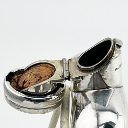 Unusual Victorian Sterling Silver Hip Flask Dated 1889