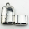 Unusual Victorian Sterling Silver Hip Flask Dated 1889