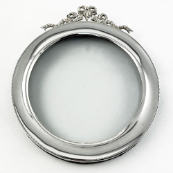 Pretty Edwardian Round Sterling Silver Photo Frame