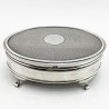 Stylish and Good Quality Oval Sterling Silver Jewellery or Trinket Box