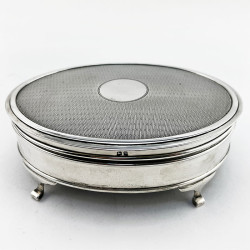 Stylish and Good Quality Oval Sterling Silver Jewellery or Trinket Box