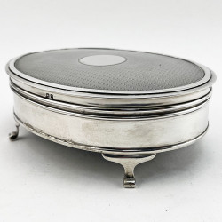 Stylish and Good Quality Oval Sterling Silver Jewellery or Trinket Box