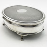 Stylish and Good Quality Oval Sterling Silver Jewellery or Trinket Box