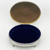 Stylish and Good Quality Oval Sterling Silver Jewellery or Trinket Box