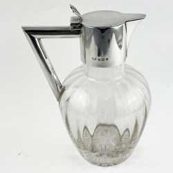 Stylish Plain Edwardian Sterling Silver Claret Jug (1907)
