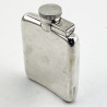 Good Quality Sterling Silver Hip Flask in a Curved Rectangular Shape