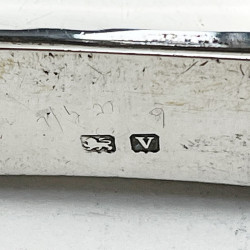 Good Quality Sterling Silver Hip Flask in a Curved Rectangular Shape