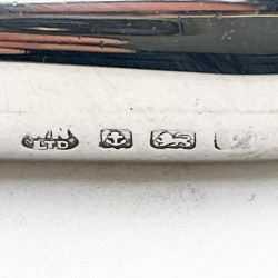 Good Quality Sterling Silver Hip Flask in a Curved Rectangular Shape