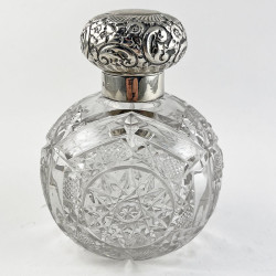 Victorian Sterling Silver and Cut Glass Perfume Bottle (1897)